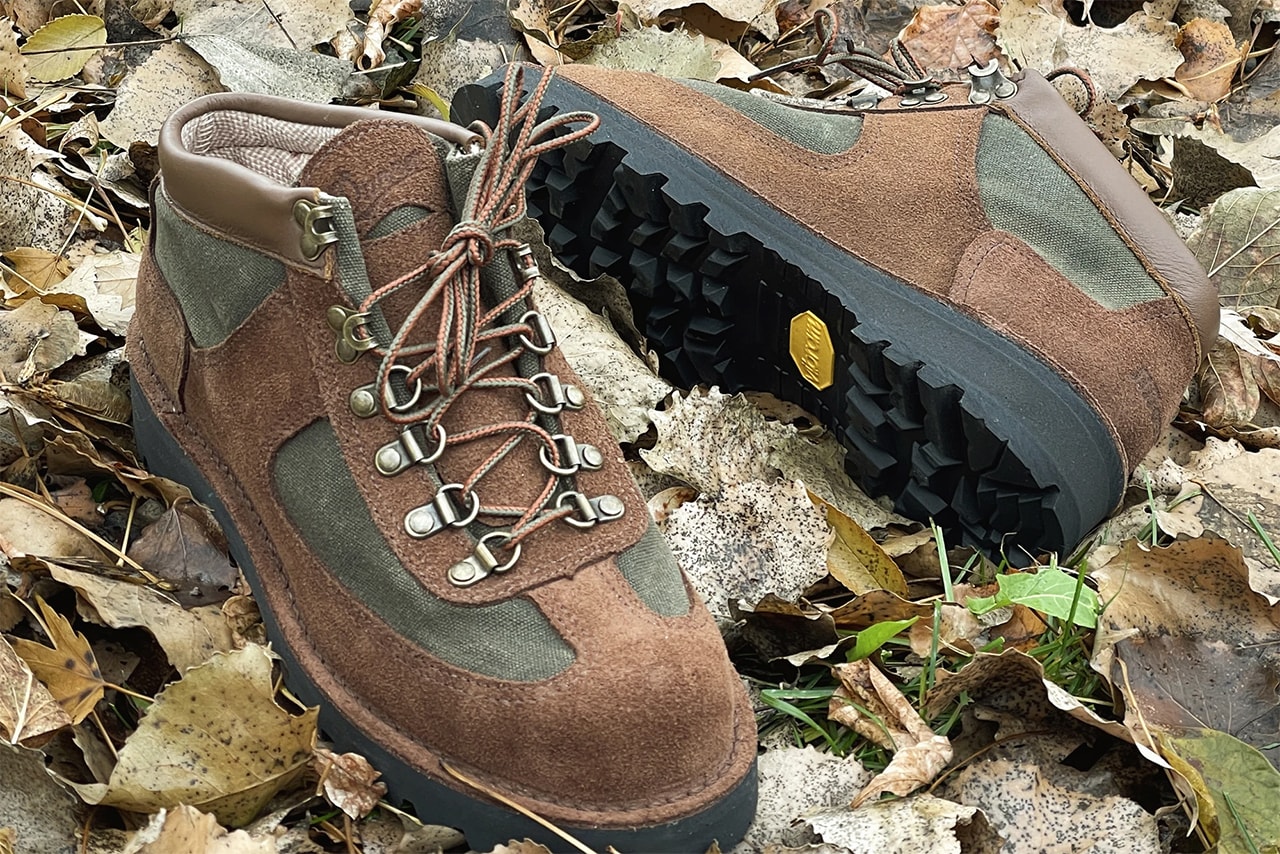 jjjjound danner feather light mountain light hiking boot vibram gore tex brown olive green release date info store list buying guide photos price 