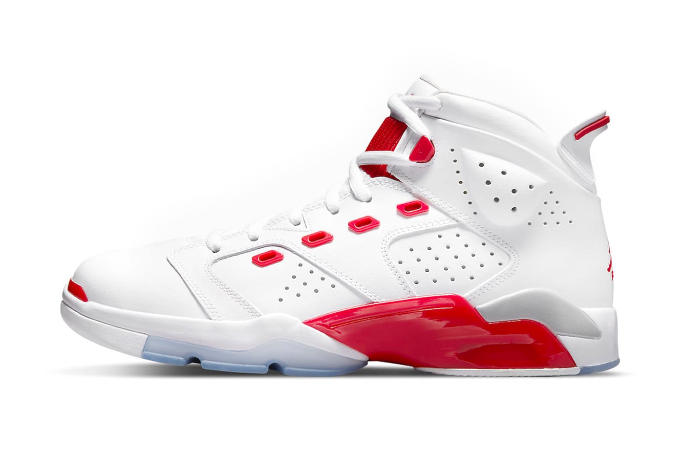 new white and red jordans