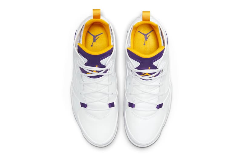 Jordan Flight Club 91 in "Lakers" DC7329-105 Release Date footwear sneakers Air Jordan Michael Jordan leather white court purple university gold