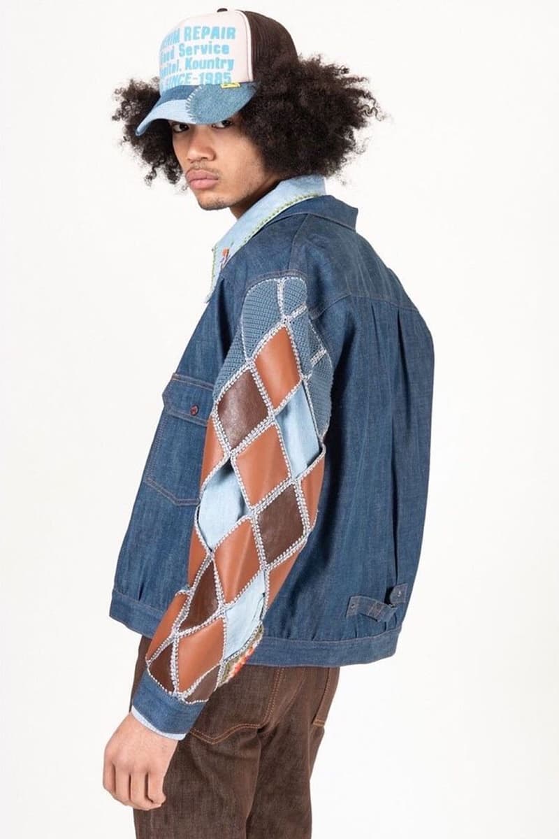 Kapital We Find Peace In The Rain SS22 Lookbook Release Info patchwork denim navajo print flared pants mesh trucker hat west coast repair service freewheelin