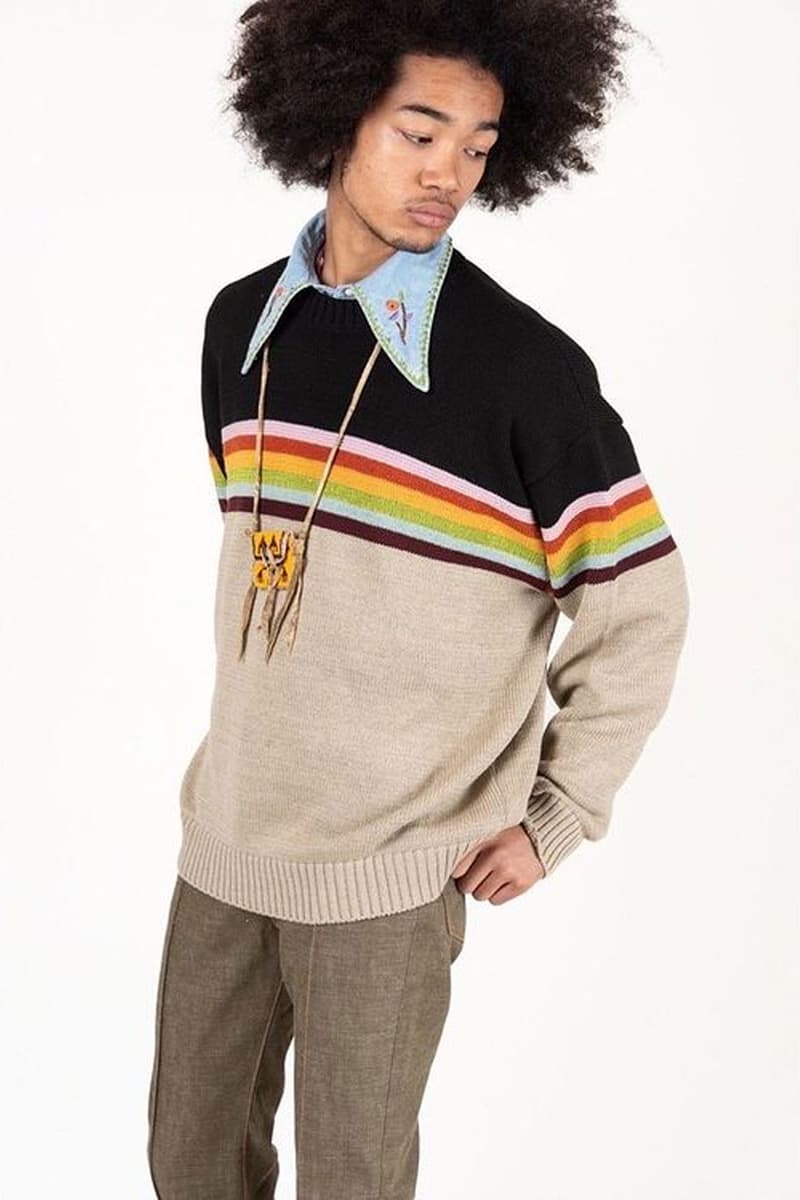 Kapital We Find Peace In The Rain SS22 Lookbook Release Info patchwork denim navajo print flared pants mesh trucker hat west coast repair service freewheelin