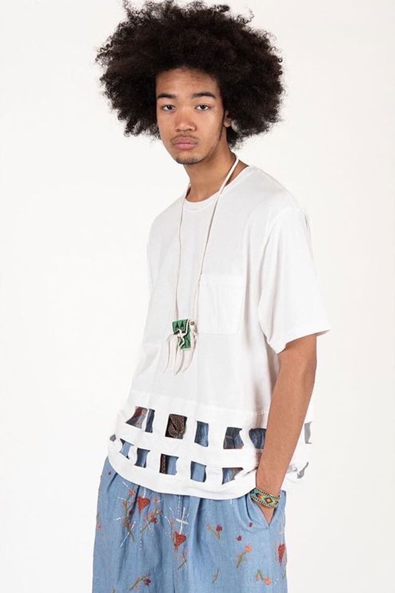 Kapital We Find Peace In The Rain SS22 Lookbook Release Info patchwork denim navajo print flared pants mesh trucker hat west coast repair service freewheelin