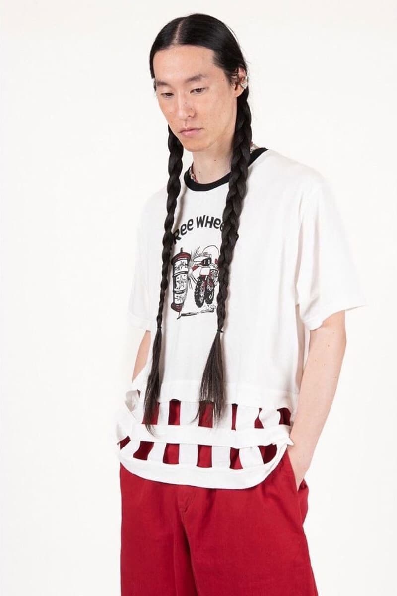 Kapital We Find Peace In The Rain SS22 Lookbook Release Info patchwork denim navajo print flared pants mesh trucker hat west coast repair service freewheelin