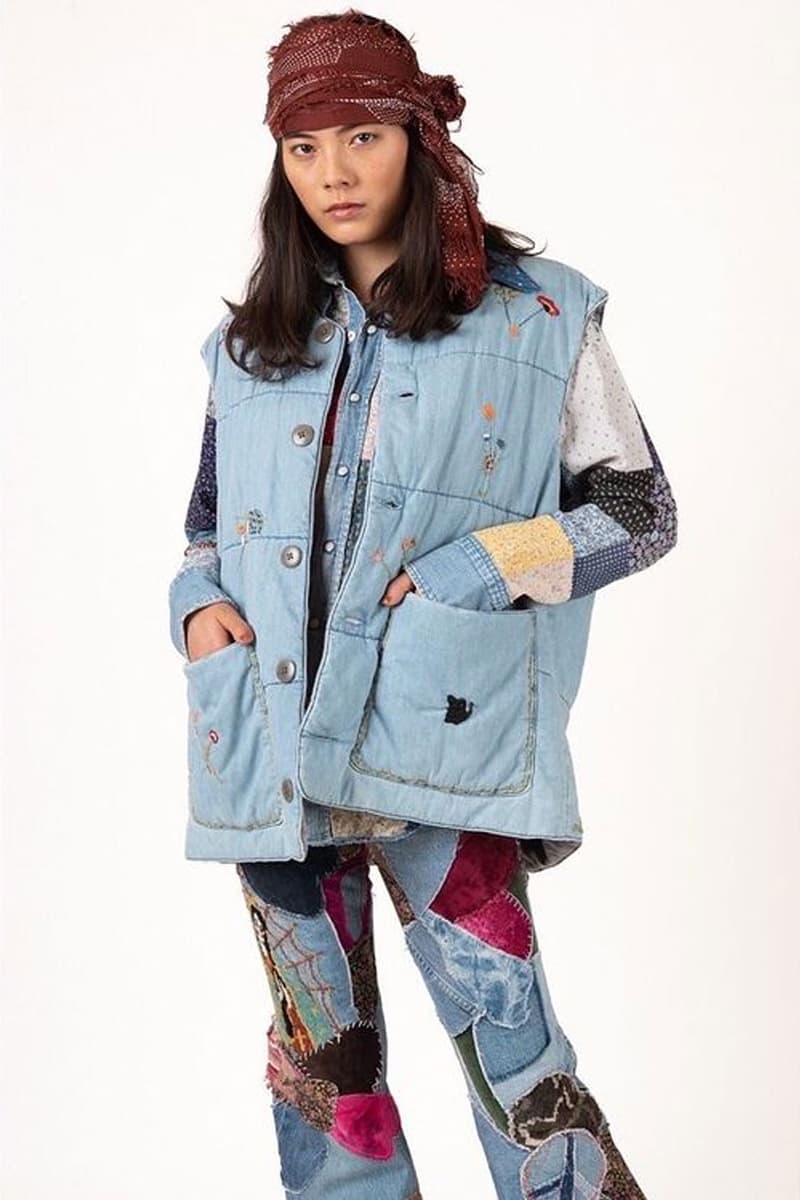Kapital We Find Peace In The Rain SS22 Lookbook Release Info patchwork denim navajo print flared pants mesh trucker hat west coast repair service freewheelin