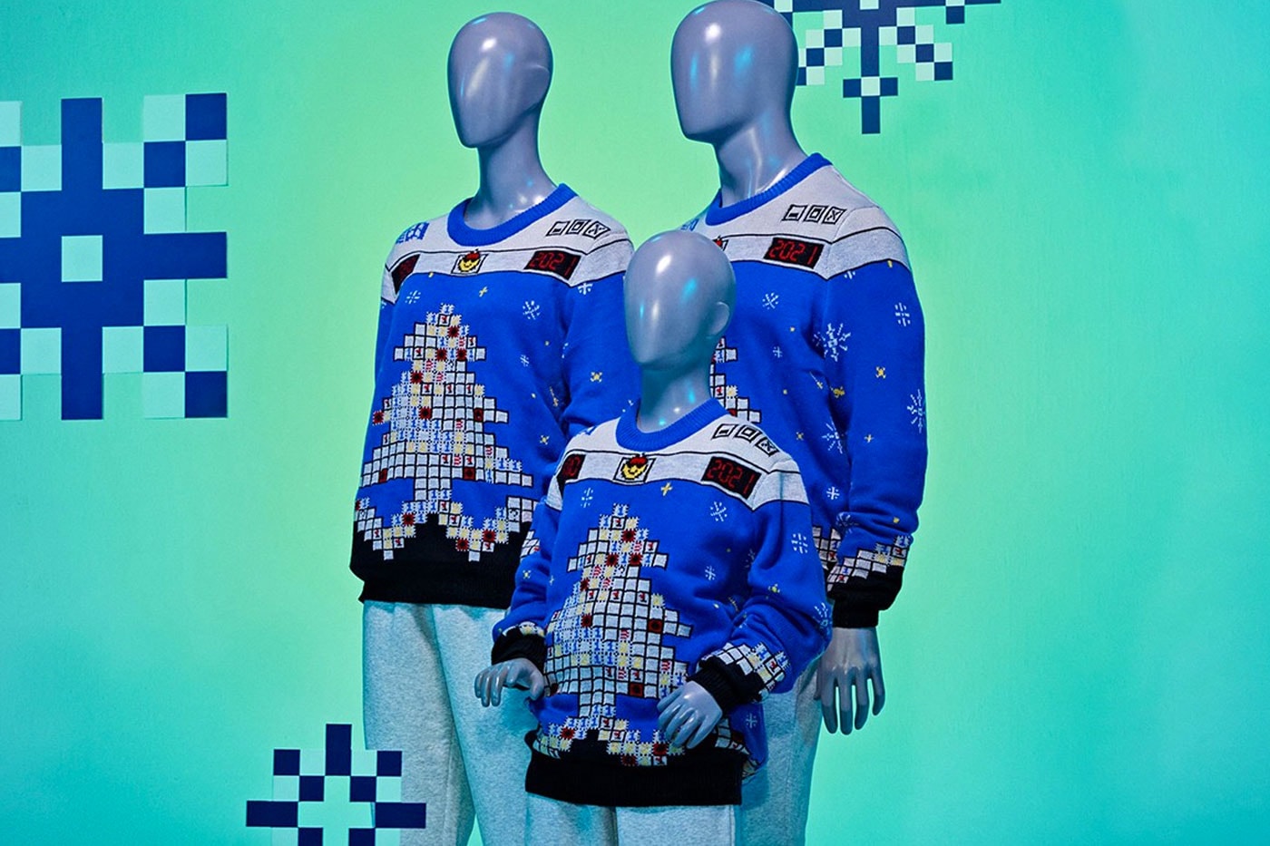 Microsoft Christmas tree ugly Sweater minesweeper FW21 holiday gift release info available now
