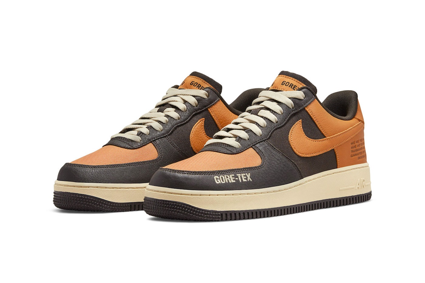 Nike Air Force 1 GORE-TEX Arrives in Olive and Shattered Backboard Colorways black orange brown sail yellowed midsole olive light grey do2760 220 do2760 206 release info