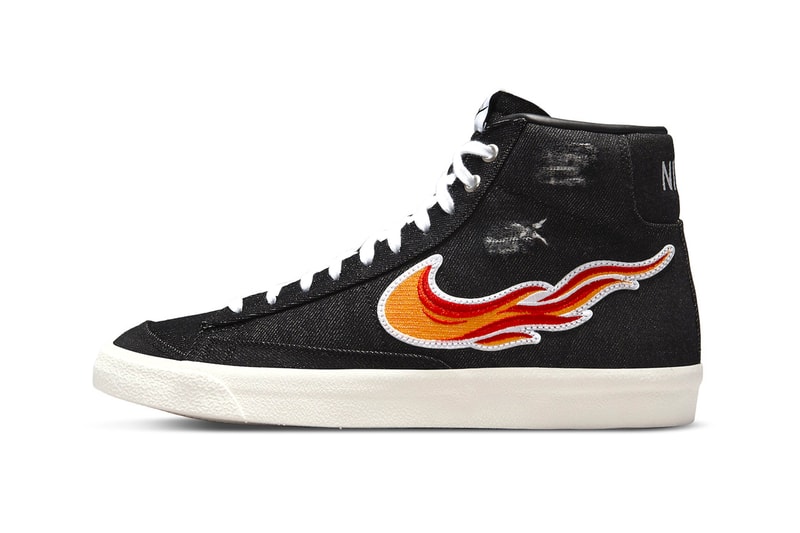 Nike Blazer Mid “Cleveland Rocks” DQ7635-001 Release Date footwear sneakers Swoosh Rock & Roll Hall of Fame canvas exposed foam tongue black white red orange