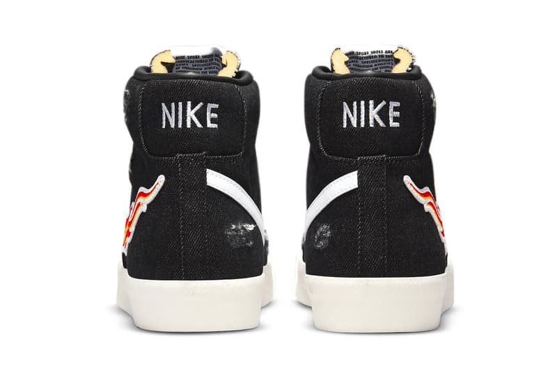 Nike Blazer Mid “Cleveland Rocks” DQ7635-001 Release Date footwear sneakers Swoosh Rock & Roll Hall of Fame canvas exposed foam tongue black white red orange