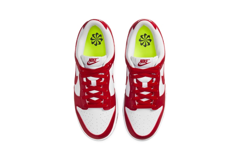 Nike Dunk Low Next Nature University Red Release Information Closer First Look Sustainable Eco Friendly Materials DN1431-101 Grind Rubber