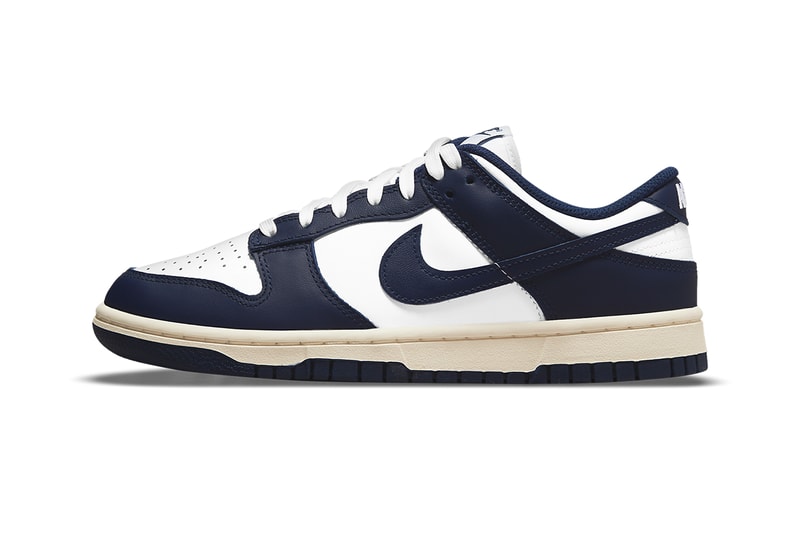 nike dunk low vintage navy white DD1503 115 release date info store list buying guide photos price 