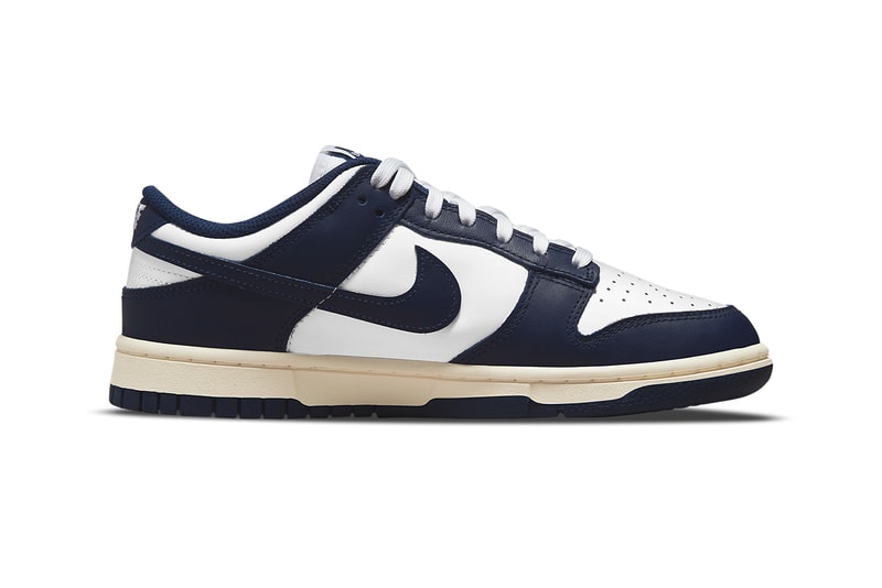 nike dunk low vintage navy white DD1503 115 release date info store list buying guide photos price 