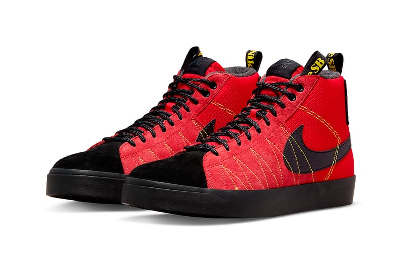 nike sb blazer mid acclimate red black yellow DC8903 601 release date info store list buying guide photos price 