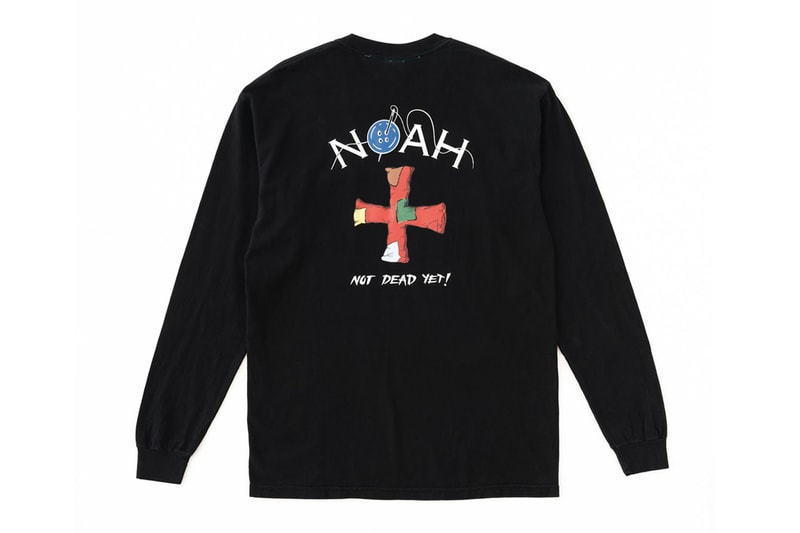 Noah not dead yet capsule tshirt longsleeve jeans upcycle kytoto crest kyokuro dying chinos no color transfer noah clubhouse harajuku noah noodle shop osaka release info