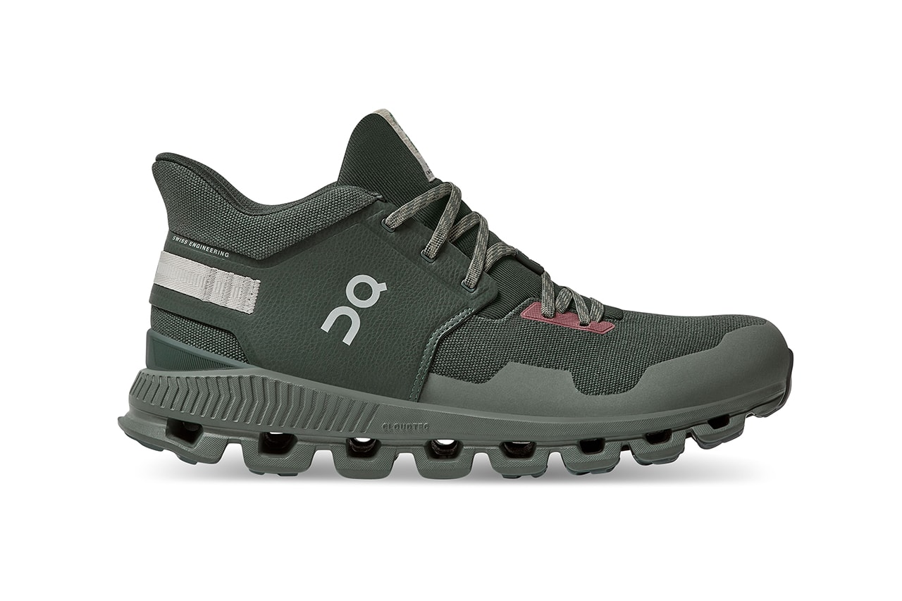 on running sneaker footwear fashion technology performance swiss jungle forest green pink salmon cloud hi edge cloudtec speedboard cushioning comfort