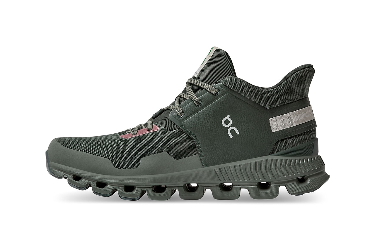 on running sneaker footwear fashion technology performance swiss jungle forest green pink salmon cloud hi edge cloudtec speedboard cushioning comfort