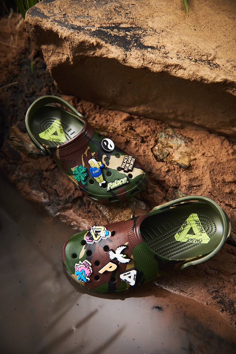 palace skateboards crocs classic clog camouflage winter holiday 2021 release details information