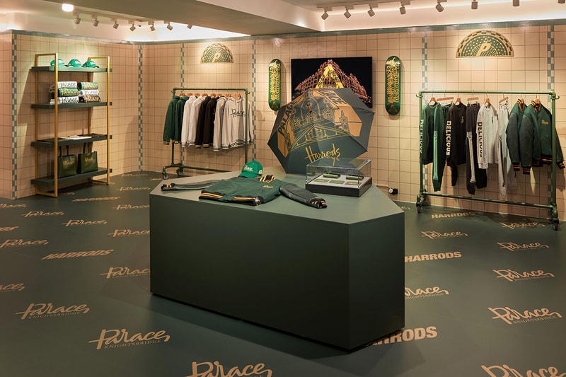 palace skateboards harrods knightsbridge details dates pop up shop london opening times first look collaboration food varsity jacket