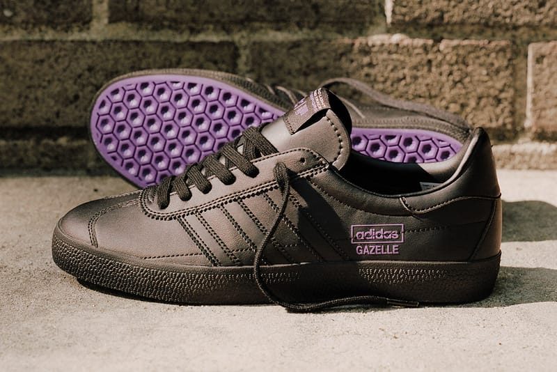 purple and black adidas gazelle