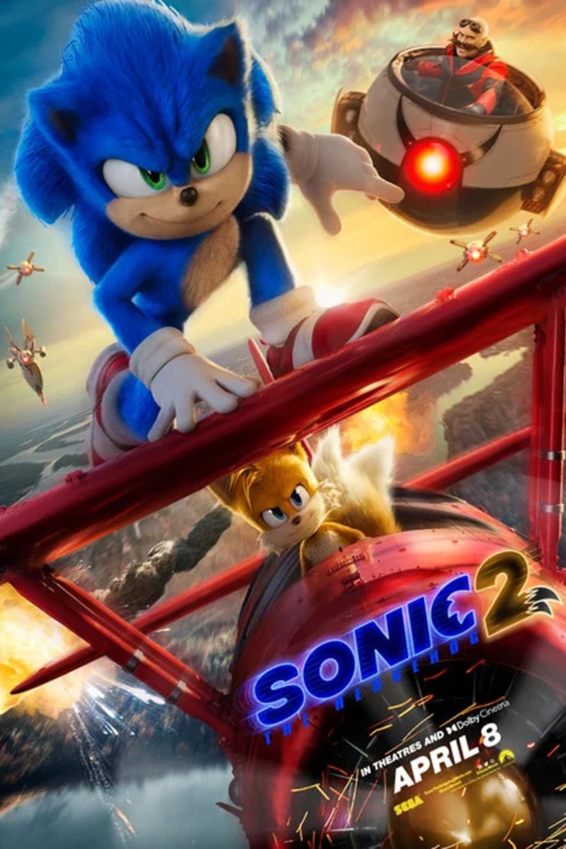 paramount pictures sega sonic the hedgehog 2 dr robotnik tails knuckles film movie poster sequel 