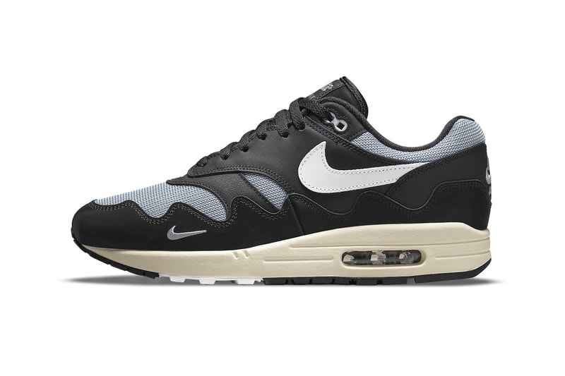 Take an Official Look at the Patta x Nike Air Max 1 Black monarch noise aqua rush maroon grayscale synthetic mesh coconut midsoles tracksuit graphic tees december 10 snkrs union la release info official images DH1348-001
