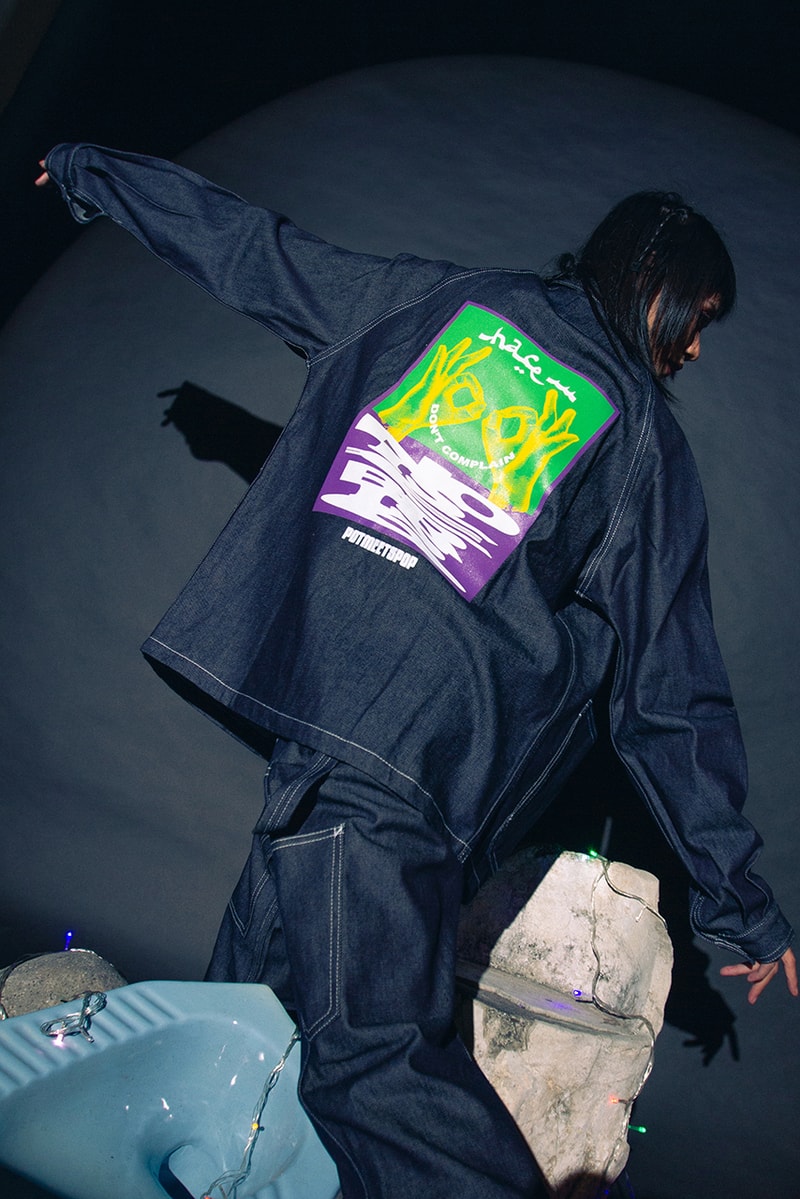 pot meets pop ican harem ykha amelz phantasien apperel capsule collection denim jacket pullover hoodie graphic tees