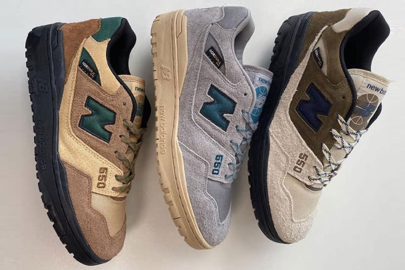 Size? X New Balance 550 "Cordura Pack" to Release in Early 2022 olive grey brown beige vintage cream midsole luke matthews 