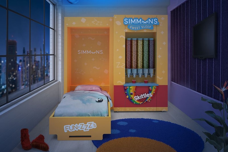 Skittles candy dispensing bed $1.50 USD price of skittles colorful 