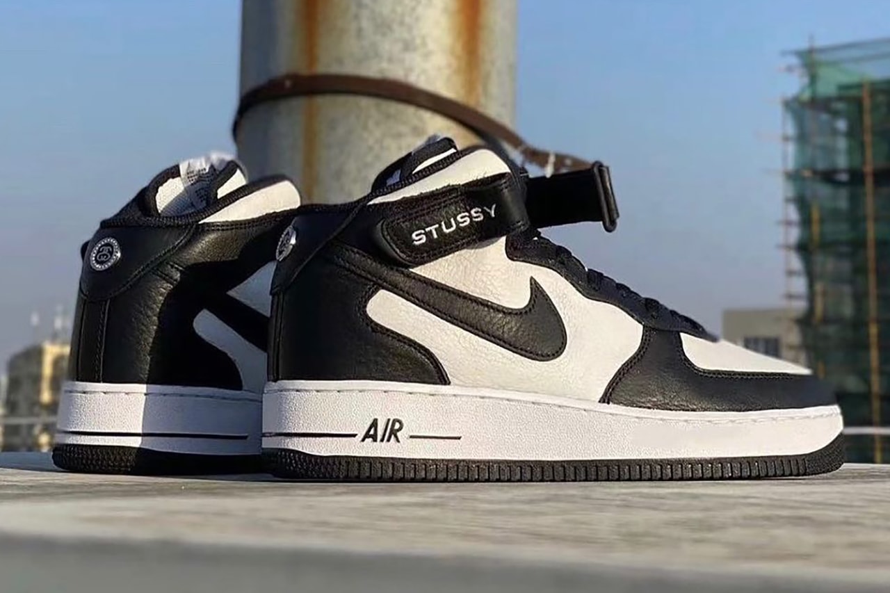 stussy nike air force 1 mid black white release info date store list buying guide photos price 