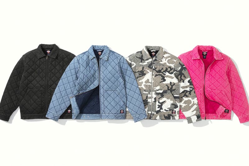 supreme dickies fall 2021 workwear quilted denim release details information 