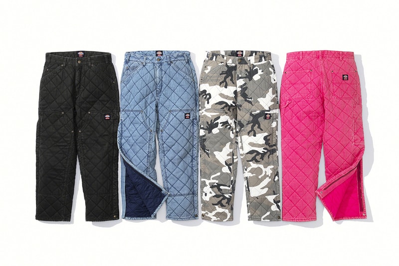 supreme dickies fall 2021 workwear quilted denim release details information 