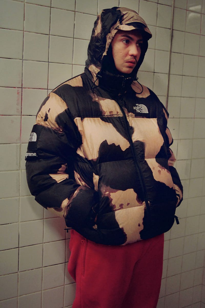 Supreme The North Face Bleached Denim Print Mountain Jacket Indigo 