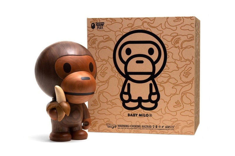 TOYQUBE x BAPE 'Wooden Milo' Sculpture Art