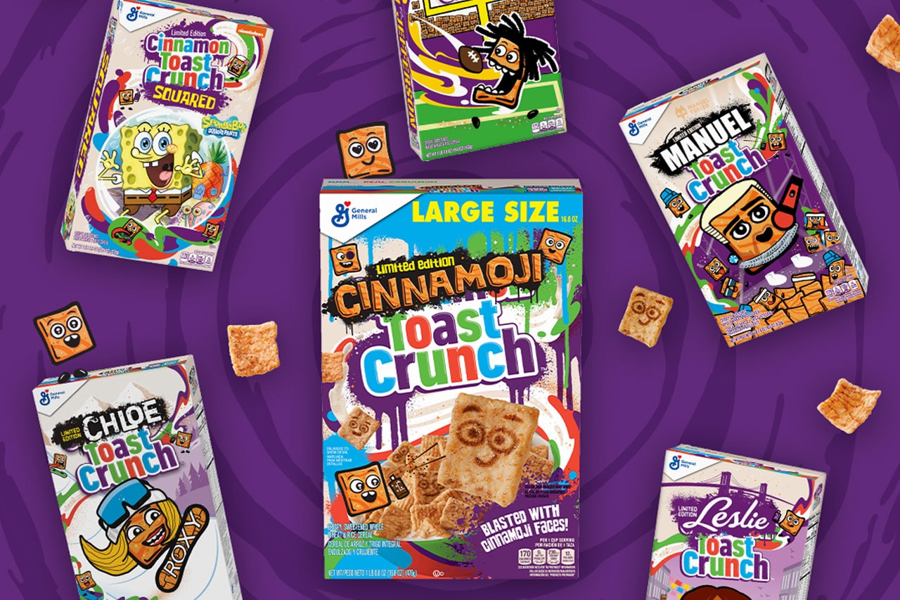 General Mills Releases Cinnamoji Toast Crunch Cereal Limited-Edition Online-Exclusive Cinnamon Toast Crunch Leslie Grace Chloe Kim SpongeBob Squarepants 