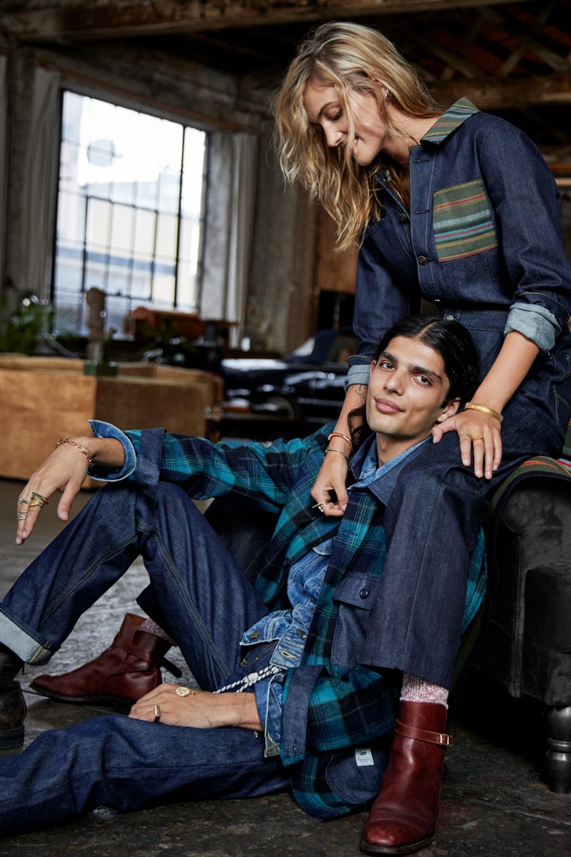 Lee x Pendleton Teases Bespoke Heritage Collection Pendleton Woolen Mills Storm Rider Union-Alls Lee 101 Cone Denim’s White Oak Mill Plaid Jackets Denim Long Sleeves Woolen Blanket Greensboro Wool Shirts Button Up