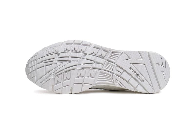 New Balance All-White Premium Leather M991TW ABZORB Midsole White Colorway Lightweight 991 EVA Dupont Engage Isoprene Rubber 
