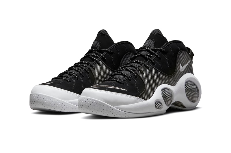Nike Air Zoom Flight 95 Returns in OG Black Metallic Colorway Jason Kidd Eriv Avar DM0523-001 Air Zoom Flight 95 Zoom Air Cushioning Hanni El Khatib Kobe Bryant Flight Logo Futurist Midsole Rubber Carbon Upper Flyknit