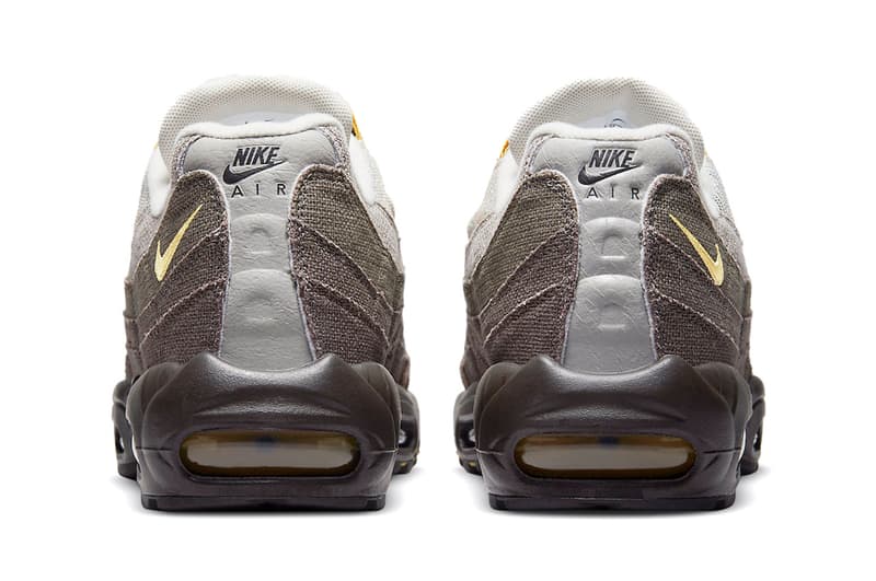 Nike Multicolor Air Max 95 Ironstone Sergio Lozano Brown Suede Mesh Overlay Yellow Eye Stays Tiered Side Paneling 