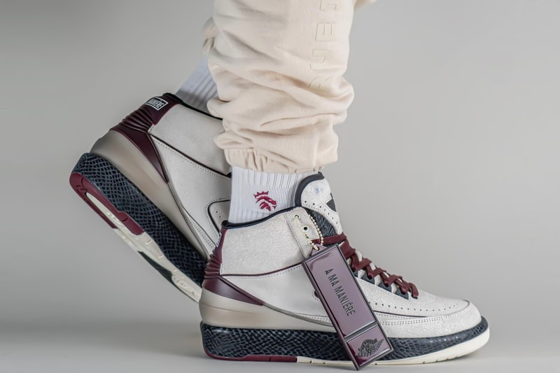 A Ma Maniére Air Jordan 2 SP On-Foot Look Release Info DO7216-100 Date Buy Price Sail Black Burgundy Crush