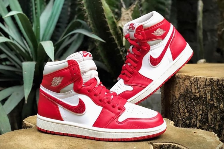 This Air Jordan 1 High "Varsity Red" Colorway Features Chenille Swooshes