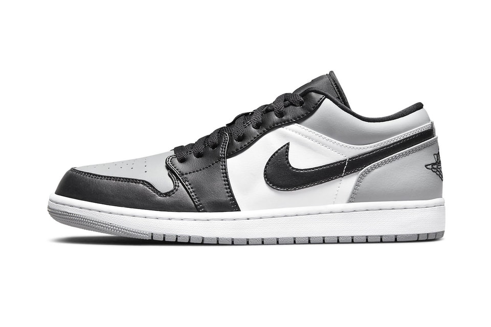 Air Jordan gray black and white jordan 1 1 Low "Shadow Toe" Official Look | HYPEBEAST