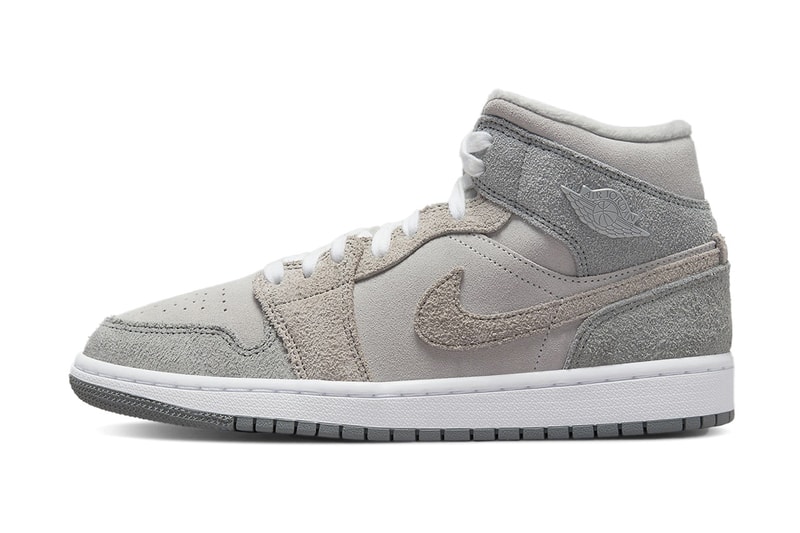 Air Jordan 1 Mid "Particle Grey" Nike Suede Sneaker