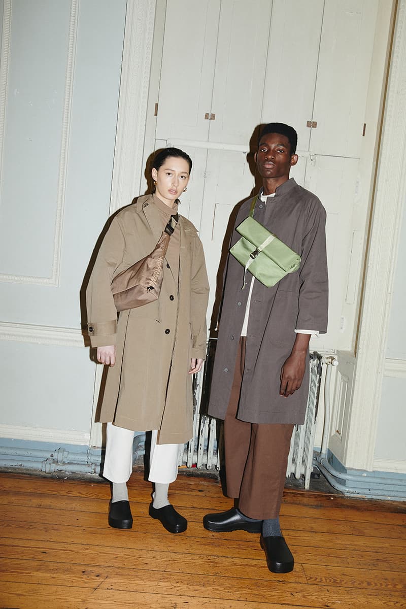 arcs london fall winter 2022 lookbook collection sustainable bags twill recycled polyester moss black cub