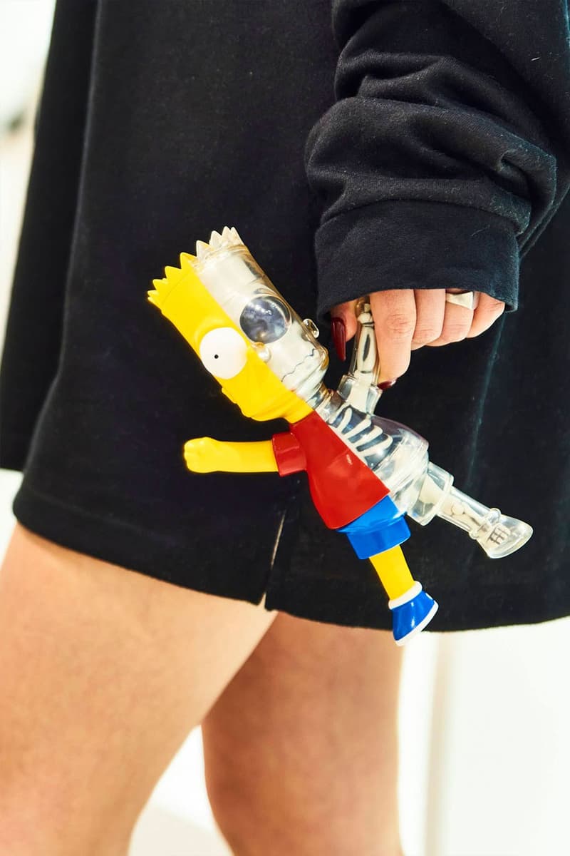 atmos and SECRET BASE Collaborate With The Simpsons For Special-Edition Bart Figure X-Ray Bart skeleton soft vinyl figure raffle release info