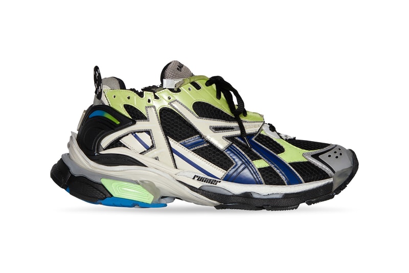Balenciaga Runner green blue grey black mesh nylon Demna Fall Winter 2021 Sneaker Retro OG 2000s Chunky Dad Shoes YEEZY GAP Kanye