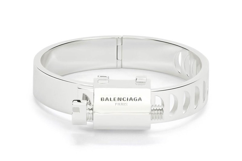 Balenciaga silver Tool Bracelet hose clamp Release industrial accessories jewelry France Italy design fashion silver 925