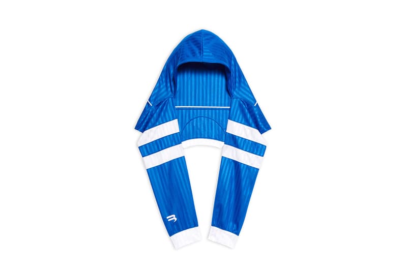 Balenciaga Soccer Hood Scarf Spring 2022 "Clones" Runway Collection Demna Football Red Indigo