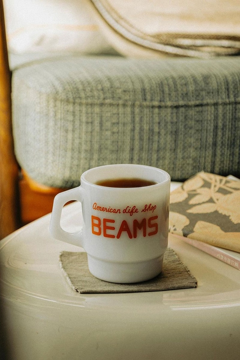 BEAMS Launches 45th Anniversary Home Goods 1976 150 locations towels alarm clock crate coffe mug apparel homeware Harajuku retro logo font bandana release info