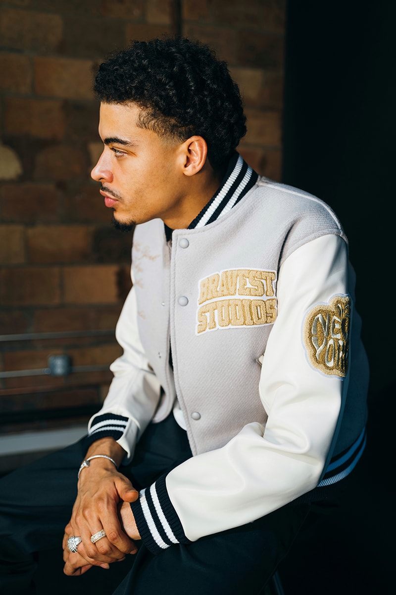 bravest studios escapism collection varsity jacket parka sweatpants boxy tee basketball socks shorts french terry release info date store list buying g