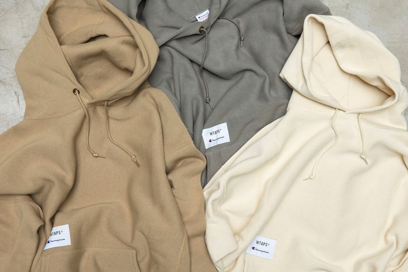 WTAPS champion hoodies academy sweatshirts sweatpants olive gray beige tan longsleeves release info date price japan akio hasegawa 