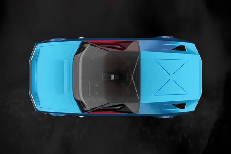 Designer Reimagines DMC Delorean e Onkar H no door concept car guigiaro all electric back to the future electric blue steel grey modern take two-seater